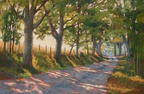 Tranh phong cảnh hàng cây và con đường