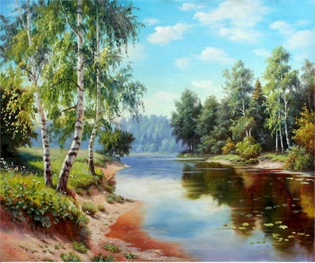 Tranh phong cảnh hồ nước 3D tuyệt đẹp