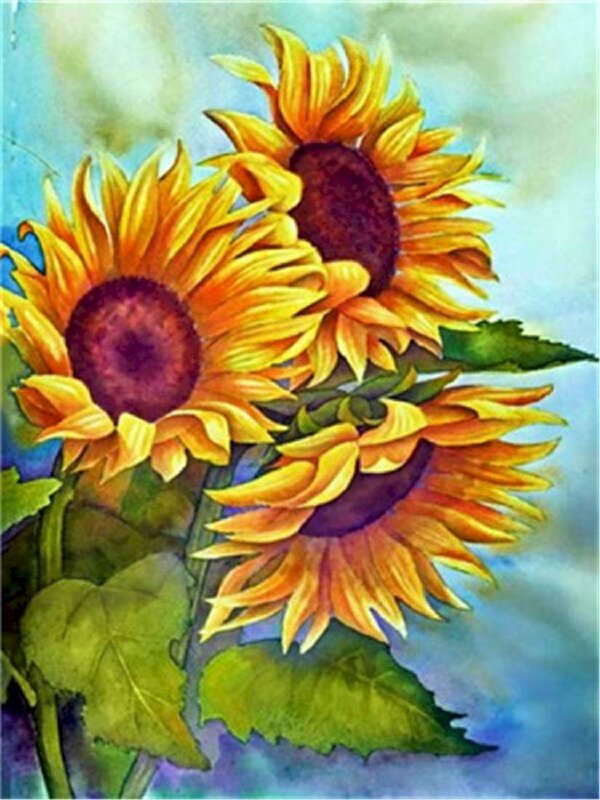 Tranh vẽ đoá hướng dương đầy sức sống tuyệt đẹp