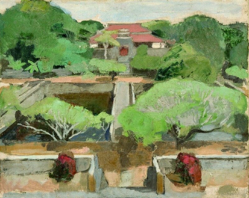 Tranh màu nước phong cảnh Lăng Tự Đức