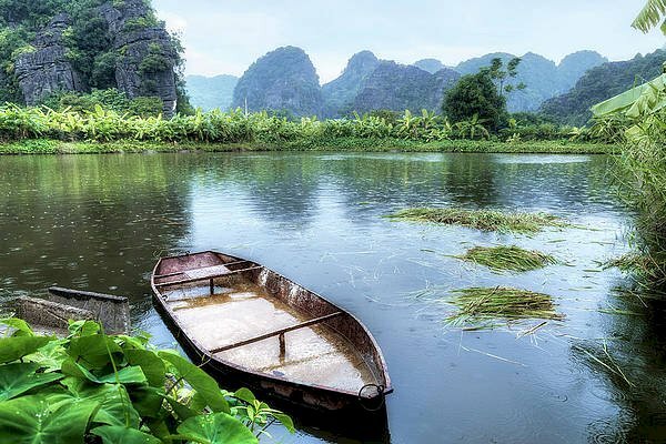 Tranh phong cảnh Ninh Bình đẹp dân dã bình yên