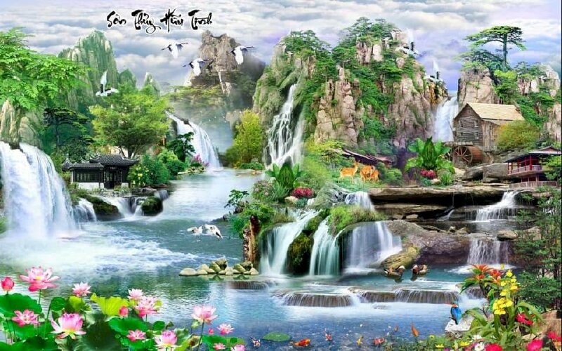 Tranh treo tường phong cảnh sơn thuỷ hợp người tuổi Dậu mệnh Mộc