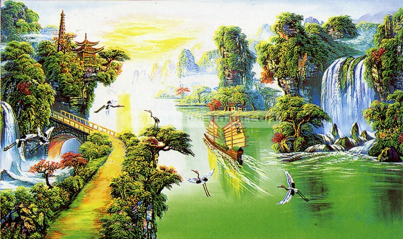 Tranh sơn dầu phong cảnh sơn thuỷ đẹp