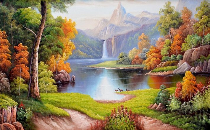 Tranh phong cảnh sơn thuỷ hợp người tuổi Dậu mệnh Mộc