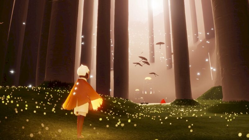 Tranh phong cảnh thiếu nhi đứa trẻ lạc vào khu rừng tiên