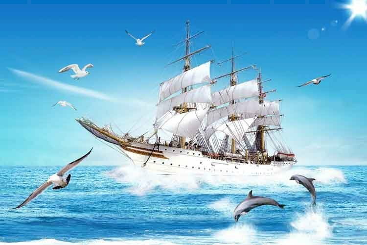 Tranh phong cảnh thuận buồm xuôi gió đẹp dành cho người tuổi Dậu