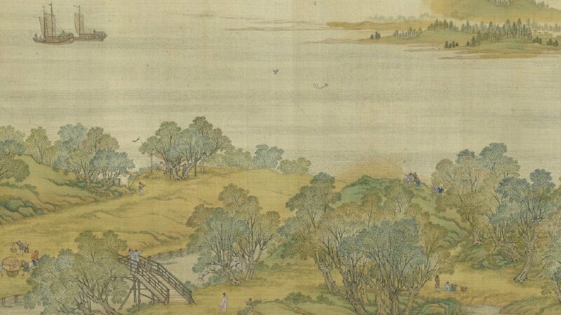 Tranh phong cảnh Trung Hoa cổ đại đơn giản đẹp