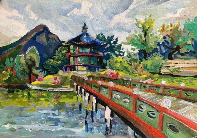 Tranh sơn dầu phong cảnh cung điện Gyeongbokgung
