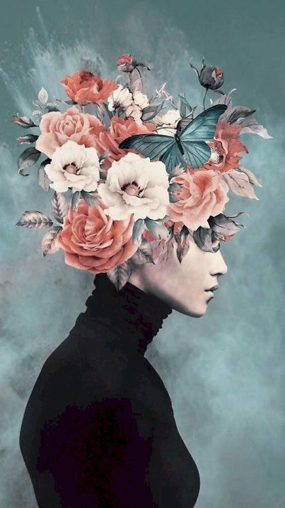 Tranh canvas cô gái và hoa đẹp nhất 