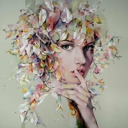 Tranh canvas hình cô gái đẹp hiện đại