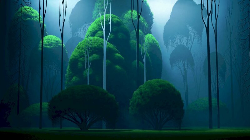 Tranh dán tường vẽ cây xanh đẹp nhất 