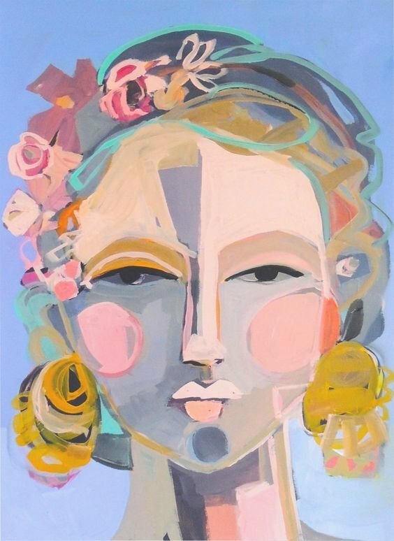 Tranh canvas cô gái buồn nghệ thuật với đôi mắt suy tư