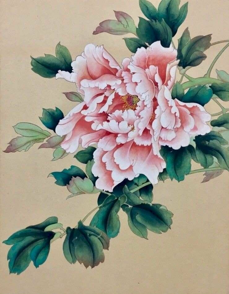 Tranh canvas bông hoa mẫu đơn nở đẹp nhất 