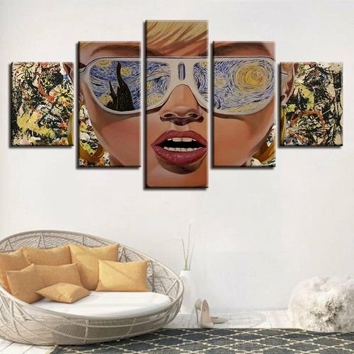 Bộ 5 Tranh canvas cô gái nghệ thuật