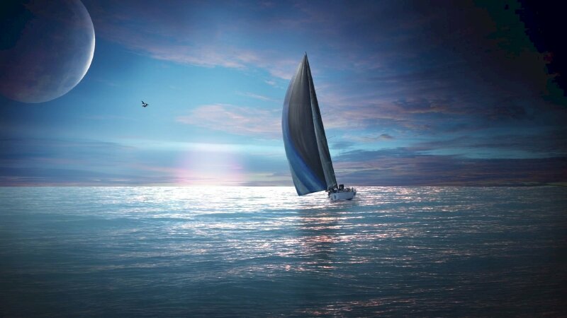 Tranh 3D dán tường thuận buồm xuôi gió đơn giản đẹp trang trí phòng khách