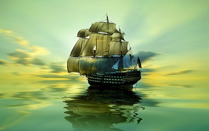 Tranh 3D dán tường thuận buồm xuôi gió đơn giản, đẹp