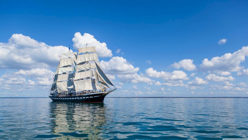 Tranh 3D dán tường thuận buồm xuôi gió trên mặt biển bình yên