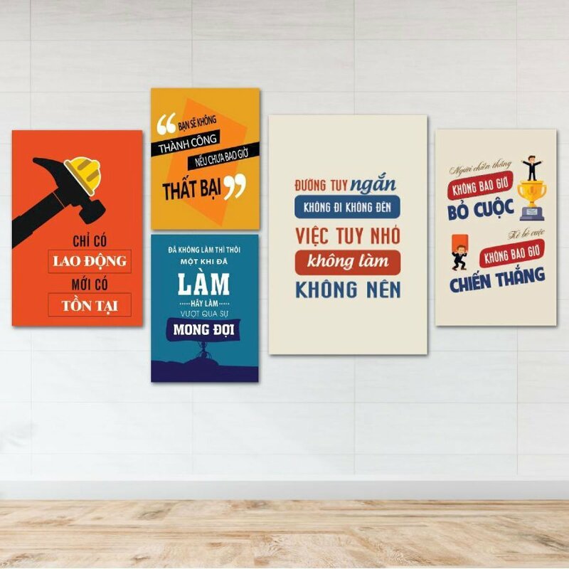 Bộ 5 tranh canvas treo tường mang lại động lực làm việc trong công sở