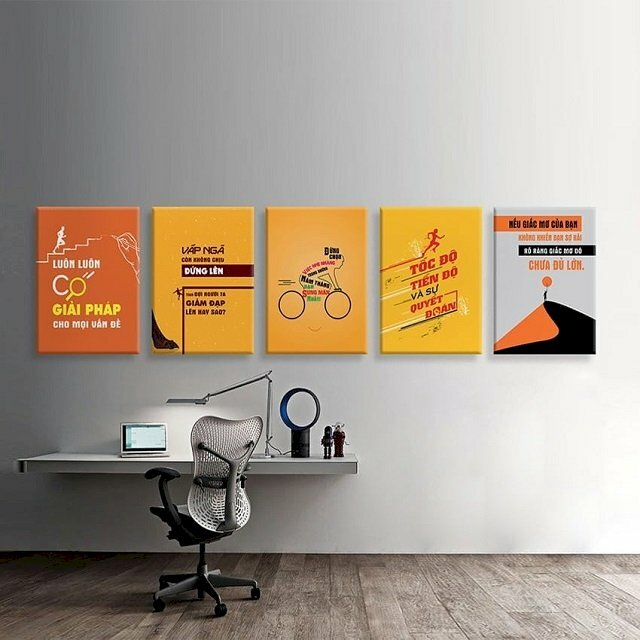 Bộ 5 tranh canvas treo tường mang ý nghĩa tiếp thêm động lực làm việc tốt nhất