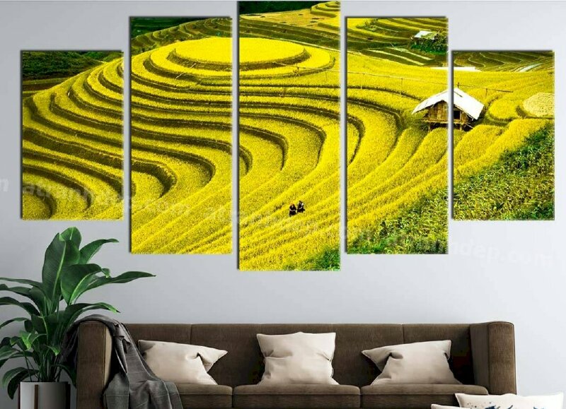 Bộ 5 tranh canvas phong cảnh Tây Bắc thanh bình