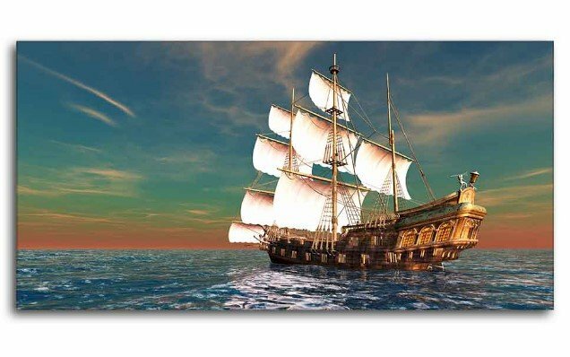 Tranh canvas thuận buồm xuôi gió 3D đẹp