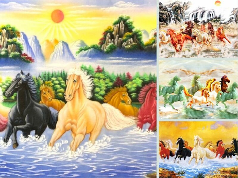 101 mẫu tranh dán tường 3D bát mã đẹp nhất, chất lượng cao, tải miễn phí