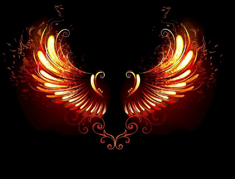 Tranh 3D dán tường đôi cánh thiên thần mang phong cách hoa văn