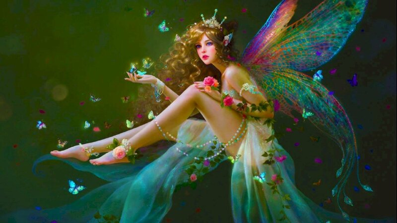 Tranh 3D cô gái mang đôi cánh thiên thần