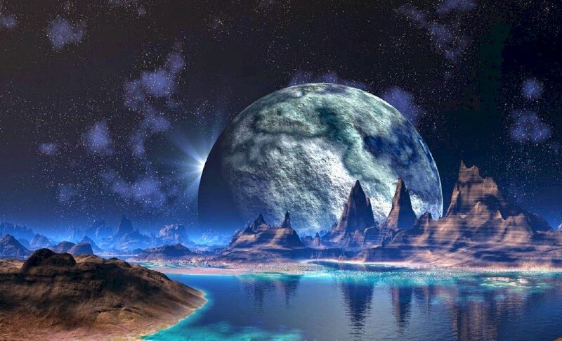 Tranh vũ trụ 3D làm tranh dán tường trang trí tuyệt đẹp