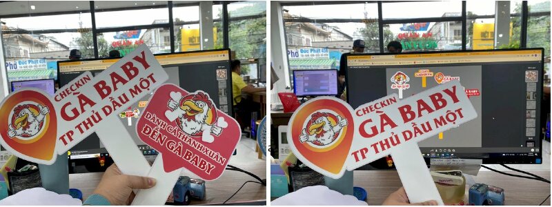 Mẫu in hashtag check in khai trương quán gà rán