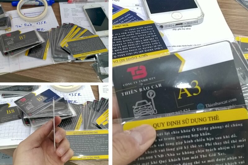 Làm thẻ nhựa giữ xe Thiên Bảo Car