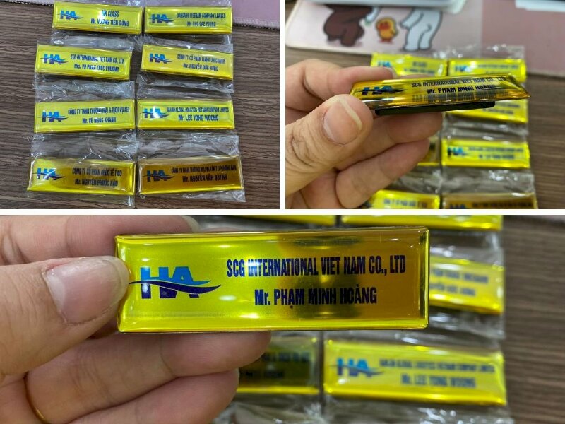 Bảng tên nhựa đổ keo nam châm - InKyThuatSo
