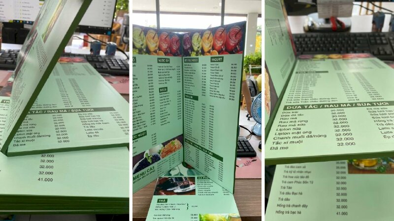 Mẫu in menu Gạch cafe - PP cán format