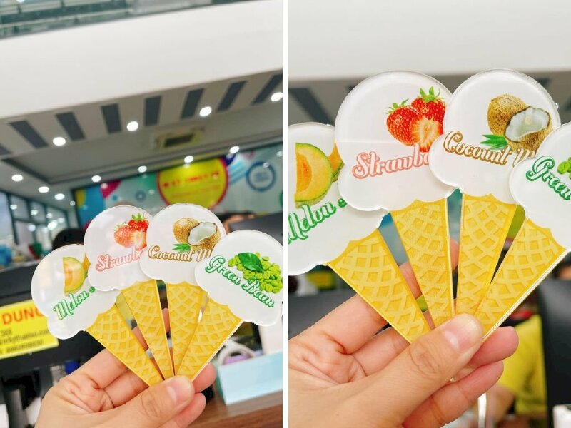 Mẫu in Mica in que kem - cắt CNC theo file tại InKyThuatSo