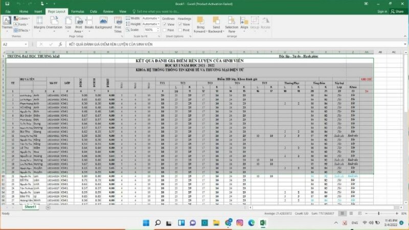 Tham khảo cách in full khổ giấy A4 trong Excel