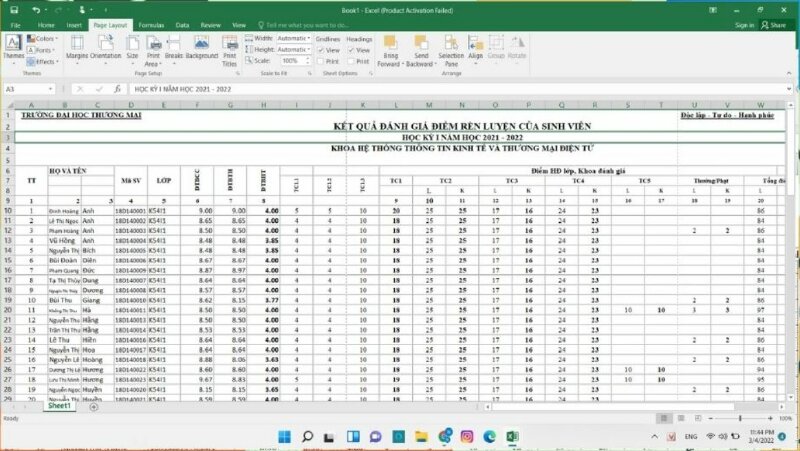 Cách in trang A4 trong Excel bằng tính năng Break