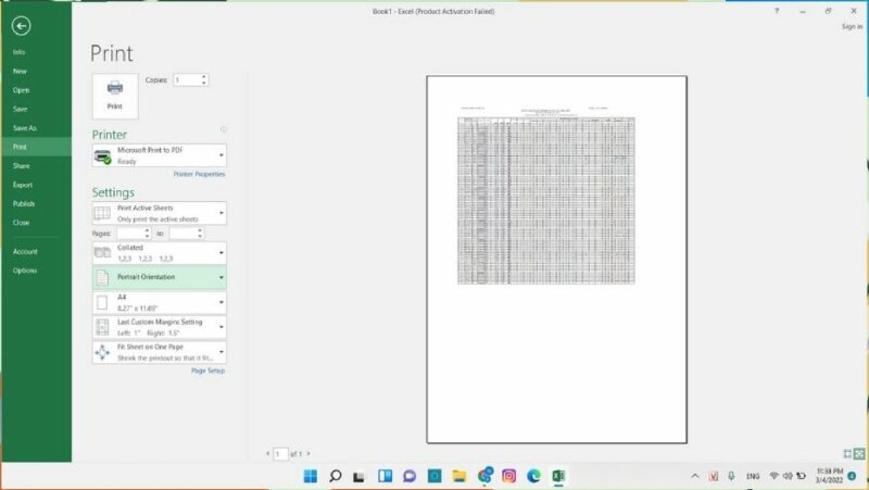 Cách in file Excel vừa trang A4 bằng Page Break Preview