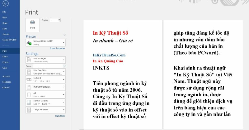 Cách in 6 trang trên 1 tờ A4 - Inkythuatso