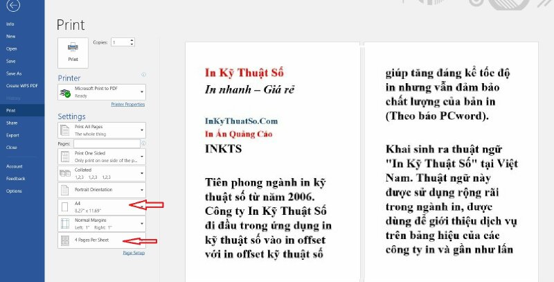 4. Xử lý sự cố khi in 4 trang trên 2 mặt giấy A4