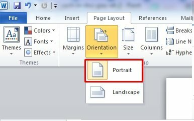 Cách in dọc giấy A4 trong Word