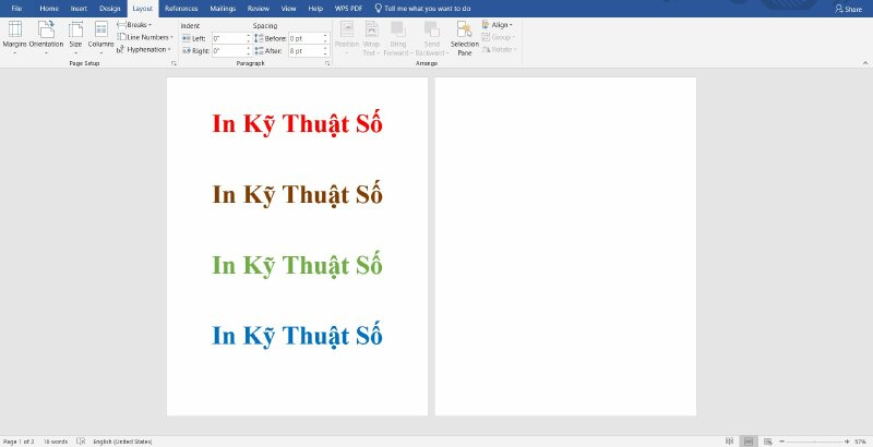 Cách in giấy A5 ngang trong Word bằng Layout - In Kỹ Thuật Số