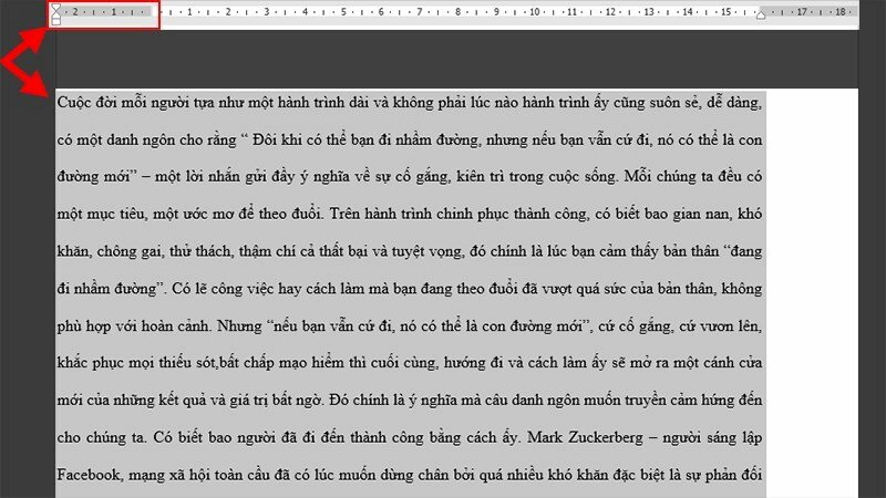 Căn lề khổ giấy A4 trong Word bằng thanh Ruler