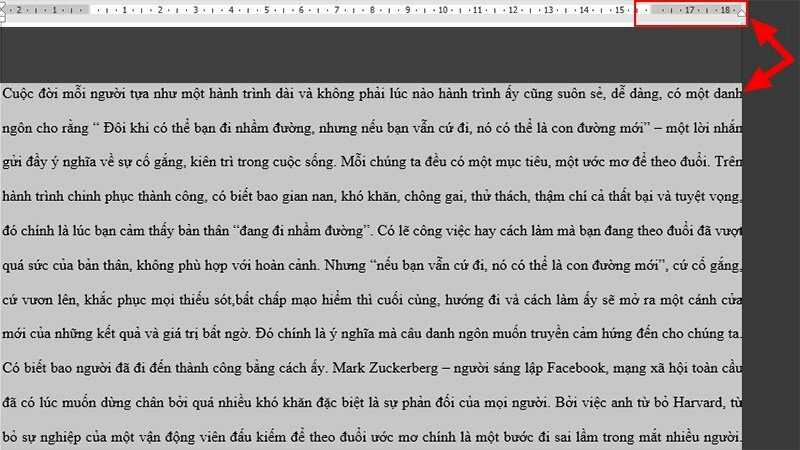 Căn lề khổ giấy A4 trong Word bằng thanh Ruler