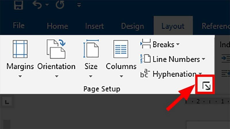 Căn lề khổ giấy A4 trong Word bằng Page Setup