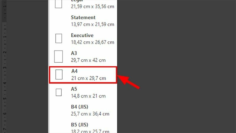 Căn lề khổ giấy A4 trong Word bằng thanh Ruler