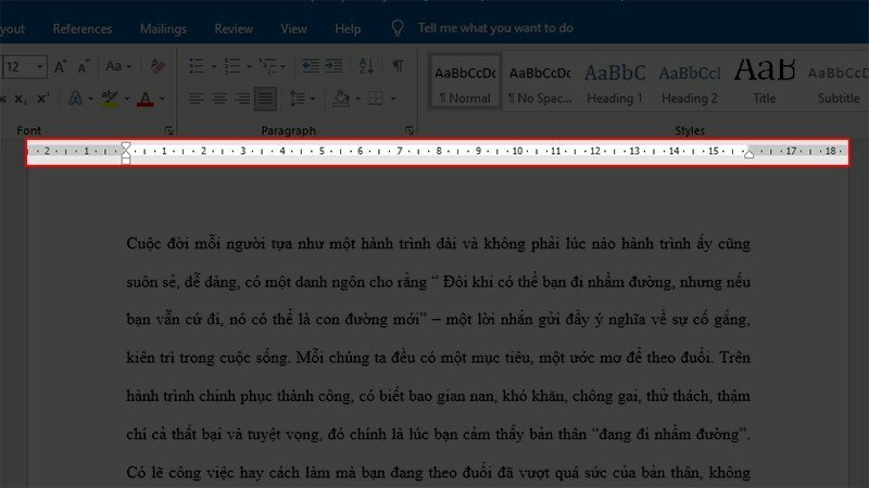 Căn lề khổ giấy A4 trong Word bằng thanh Ruler - Inkythuatso