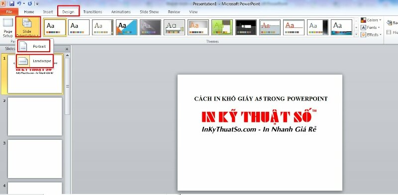 Thiết lập chiều trang in