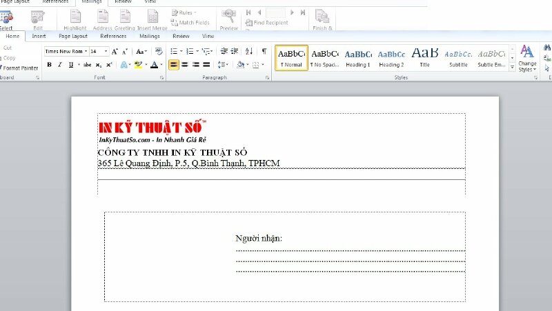 Thiết kế lại phong bì