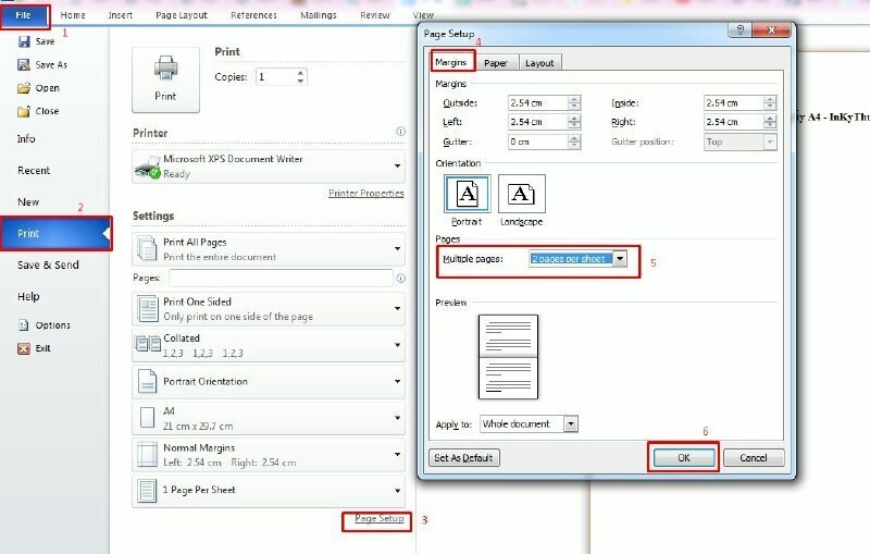 Đối với máy in không hỗ trợ in 2 mặt