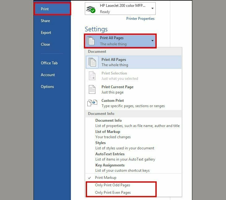 Đối với máy in không hỗ trợ in 2 mặt